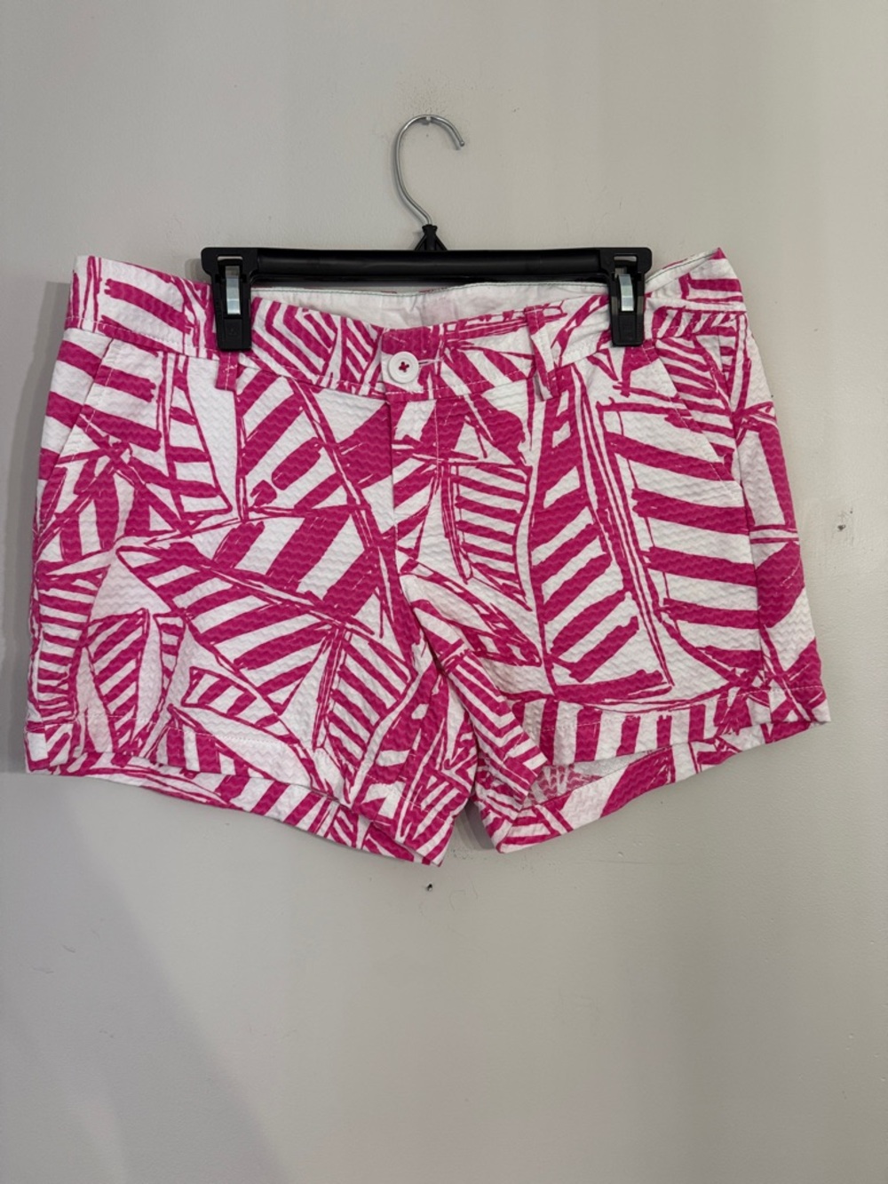 Lilly Pulitzer Callahan Shorts Waffle Texture Pink Yacht Size 10